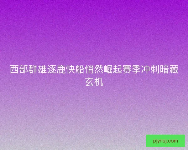 西部群雄逐鹿快船悄然崛起赛季冲刺暗藏玄机 西部群雄逐鹿快船悄然崛起赛季冲刺暗藏玄机